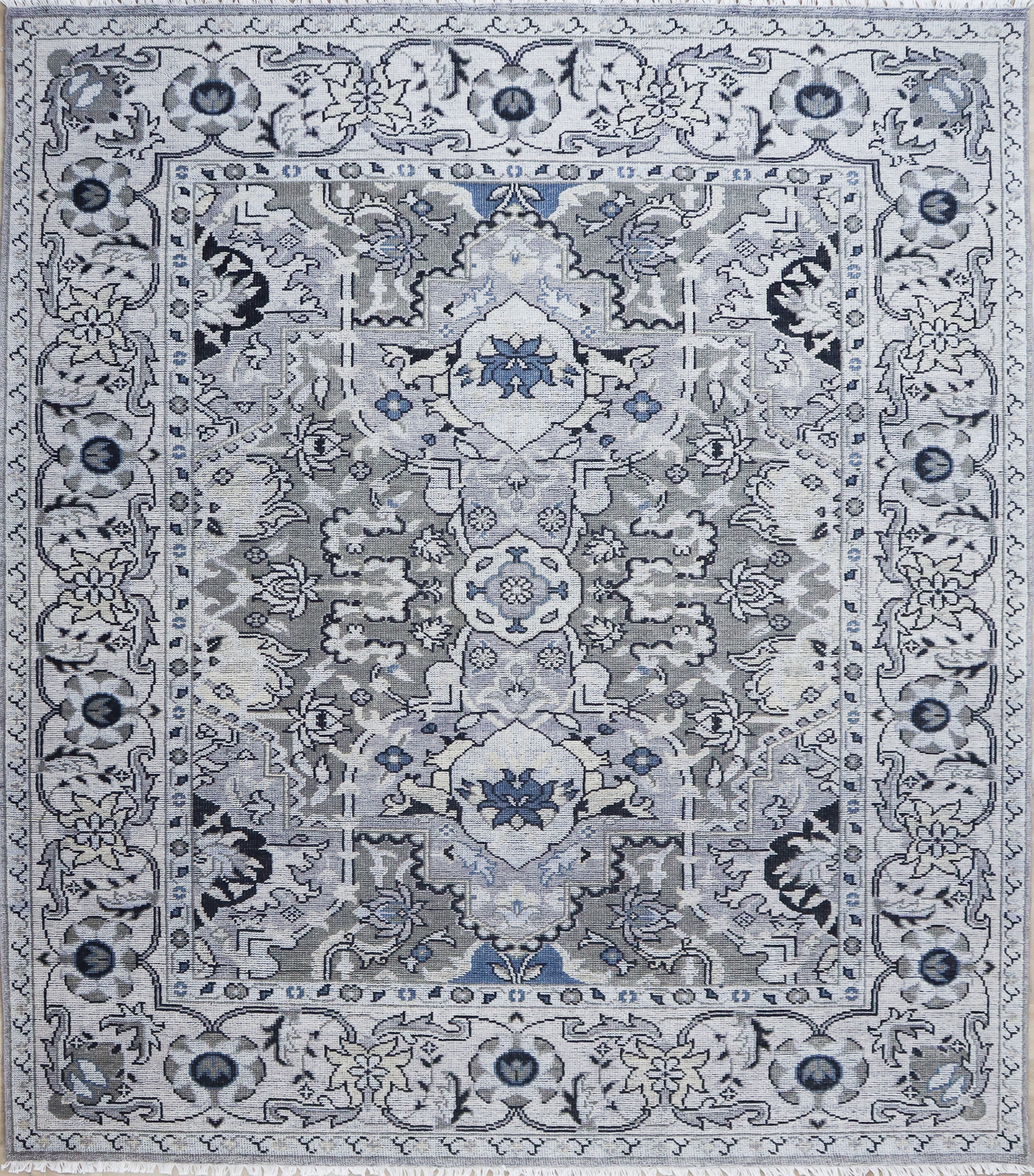 Beena Hand Knotted Wool Rug Grey