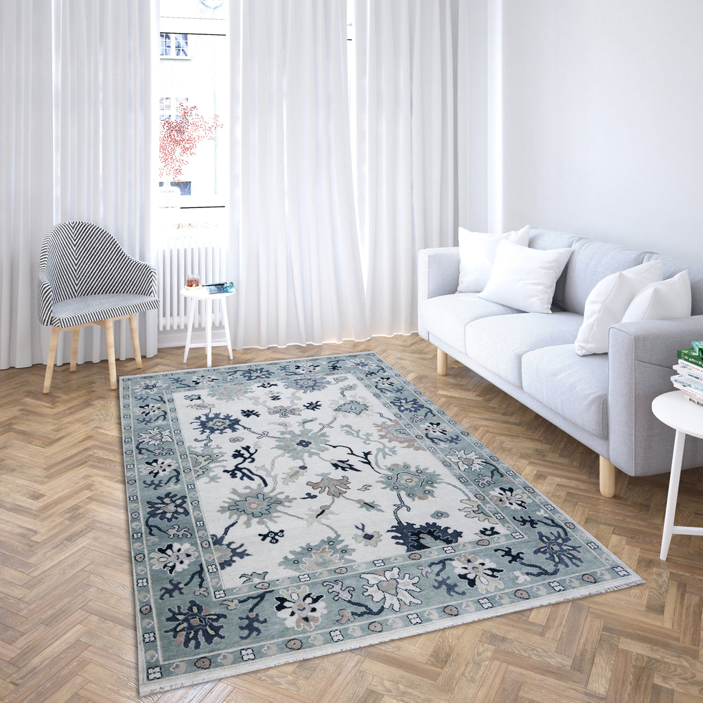 Billie Hand Knotted Wool Rug Ivory