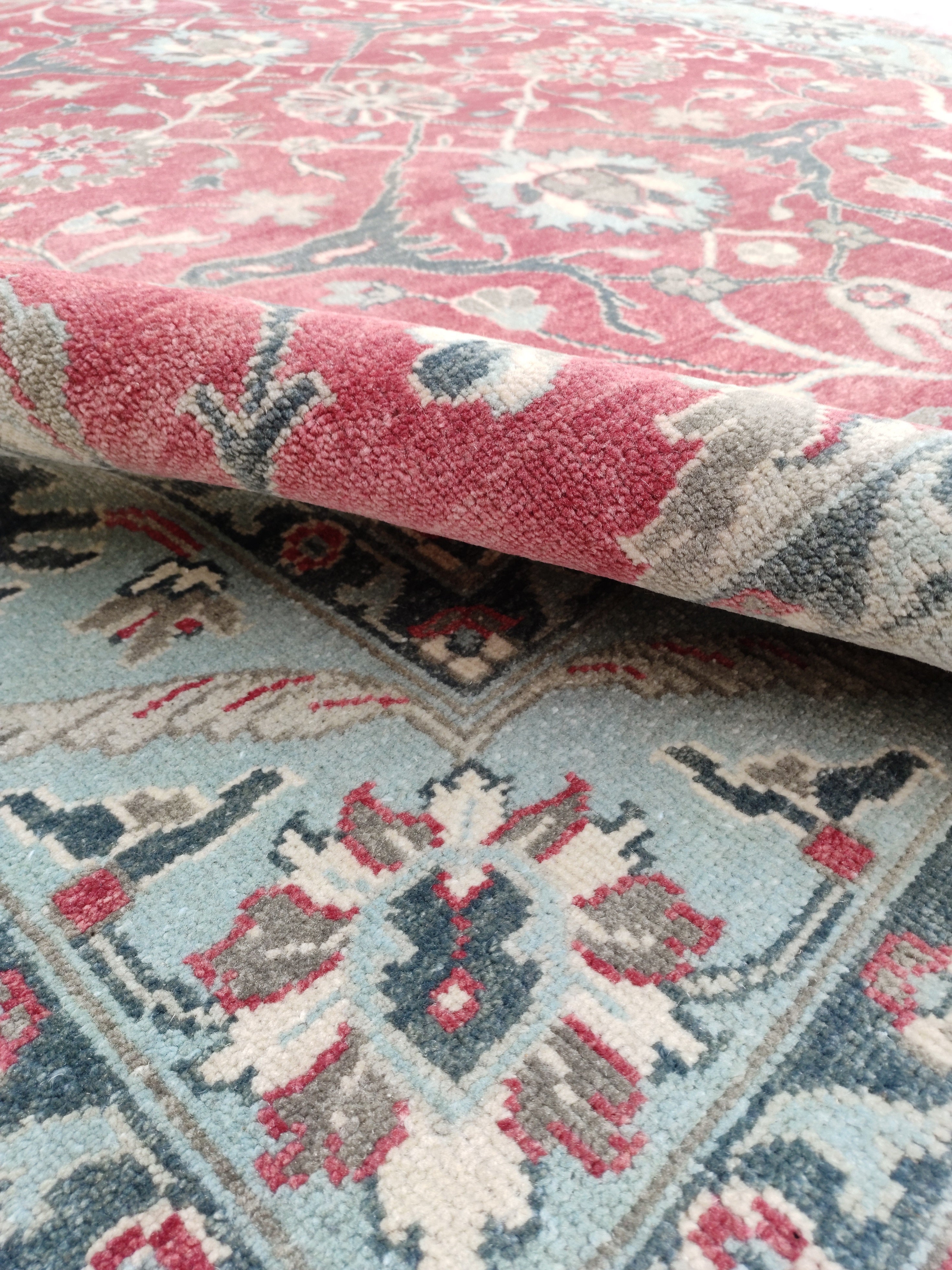 Blossom Hand Knotted Area Rug Red