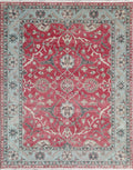 Blossom Hand Knotted Area Rug Red