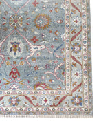 Blossom Hand Knotted Area Rug Slate Blue