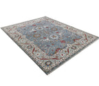 Blossom Hand Knotted Area Rug Slate Blue