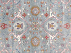 Blossom Hand Knotted Area Rug Slate Blue