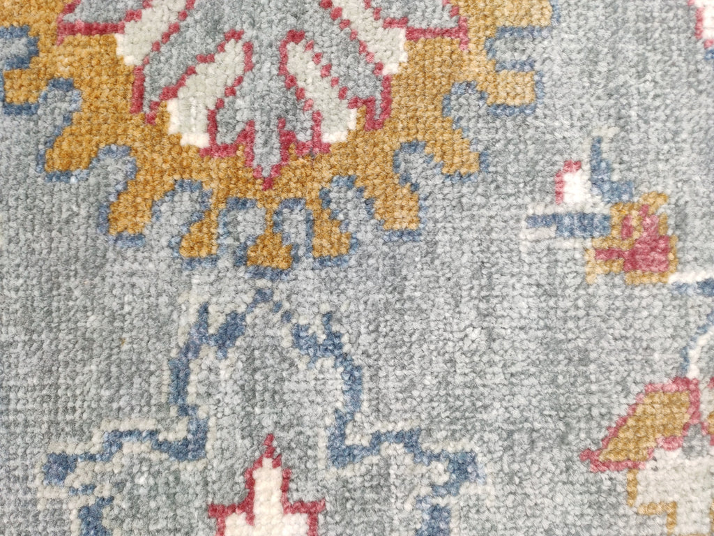 Blossom Hand Knotted Area Rug Slate Blue