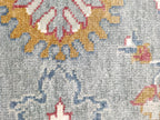 Blossom Hand Knotted Area Rug Slate Blue