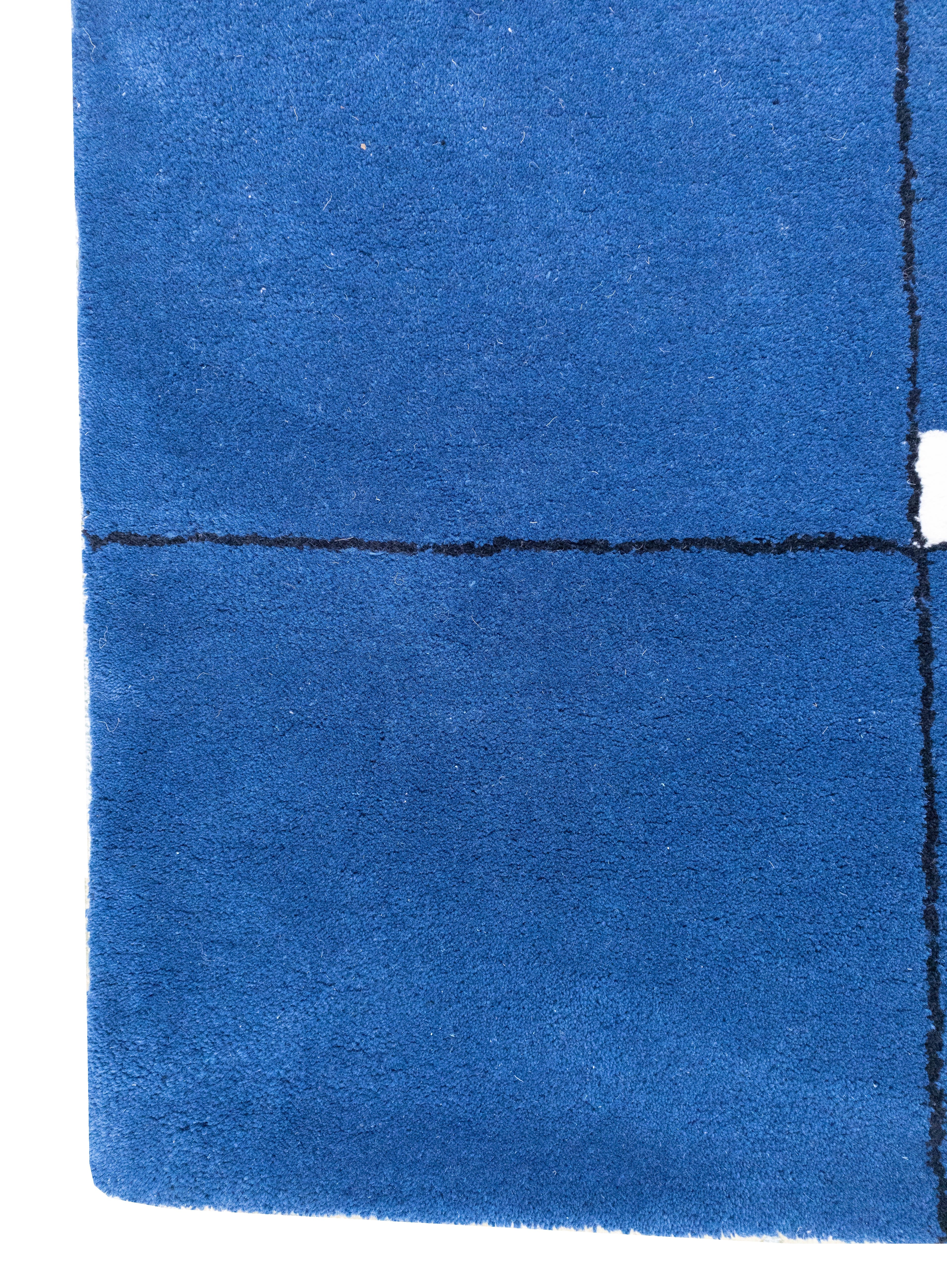 Blue Fantasy Hand Tufted Wool Rug