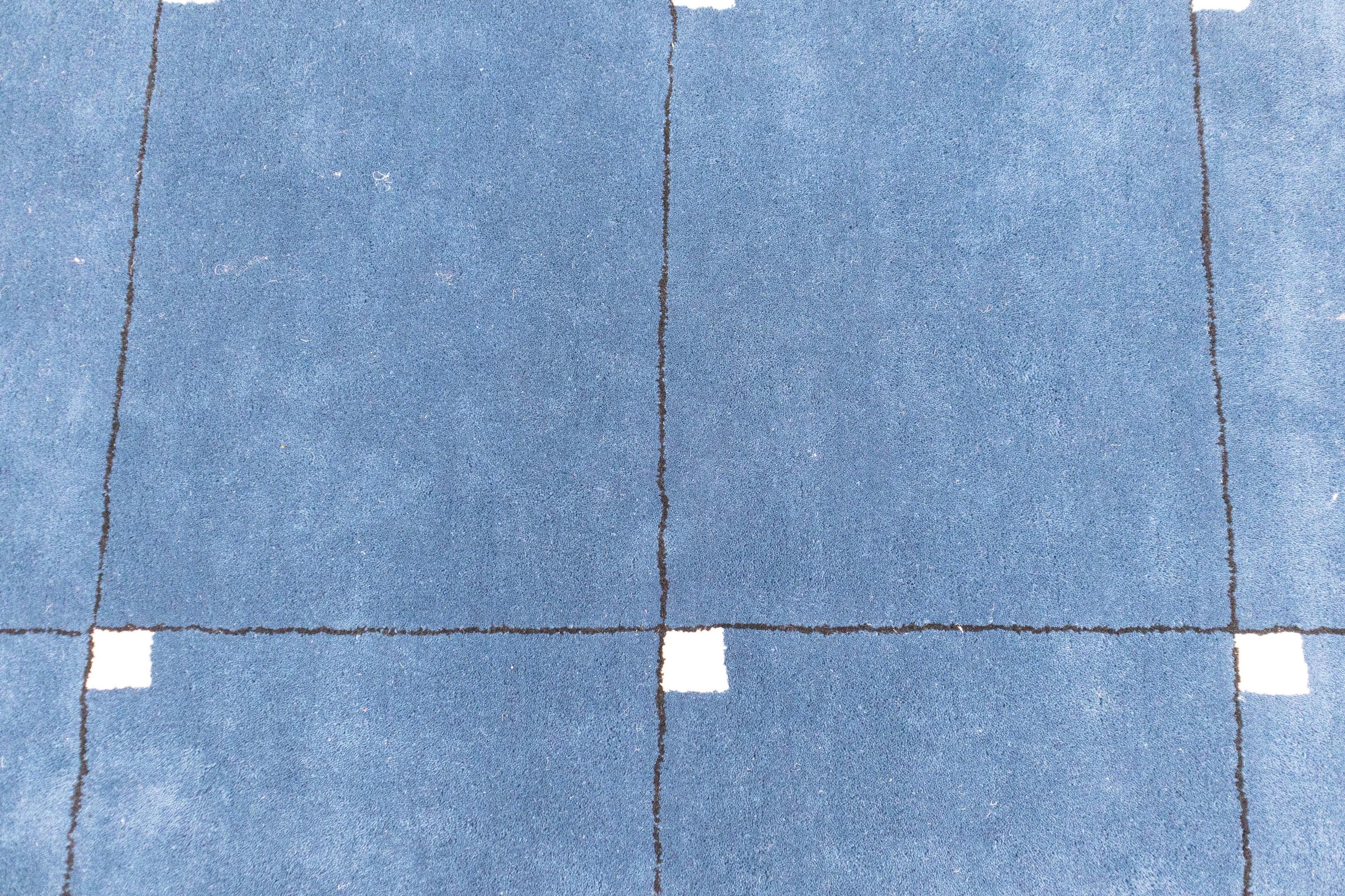 Blue Fantasy Hand Tufted Wool Rug