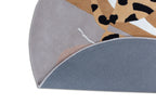 Boho Cheetah Round Abstract Hand Tufted Wool Rug Peach