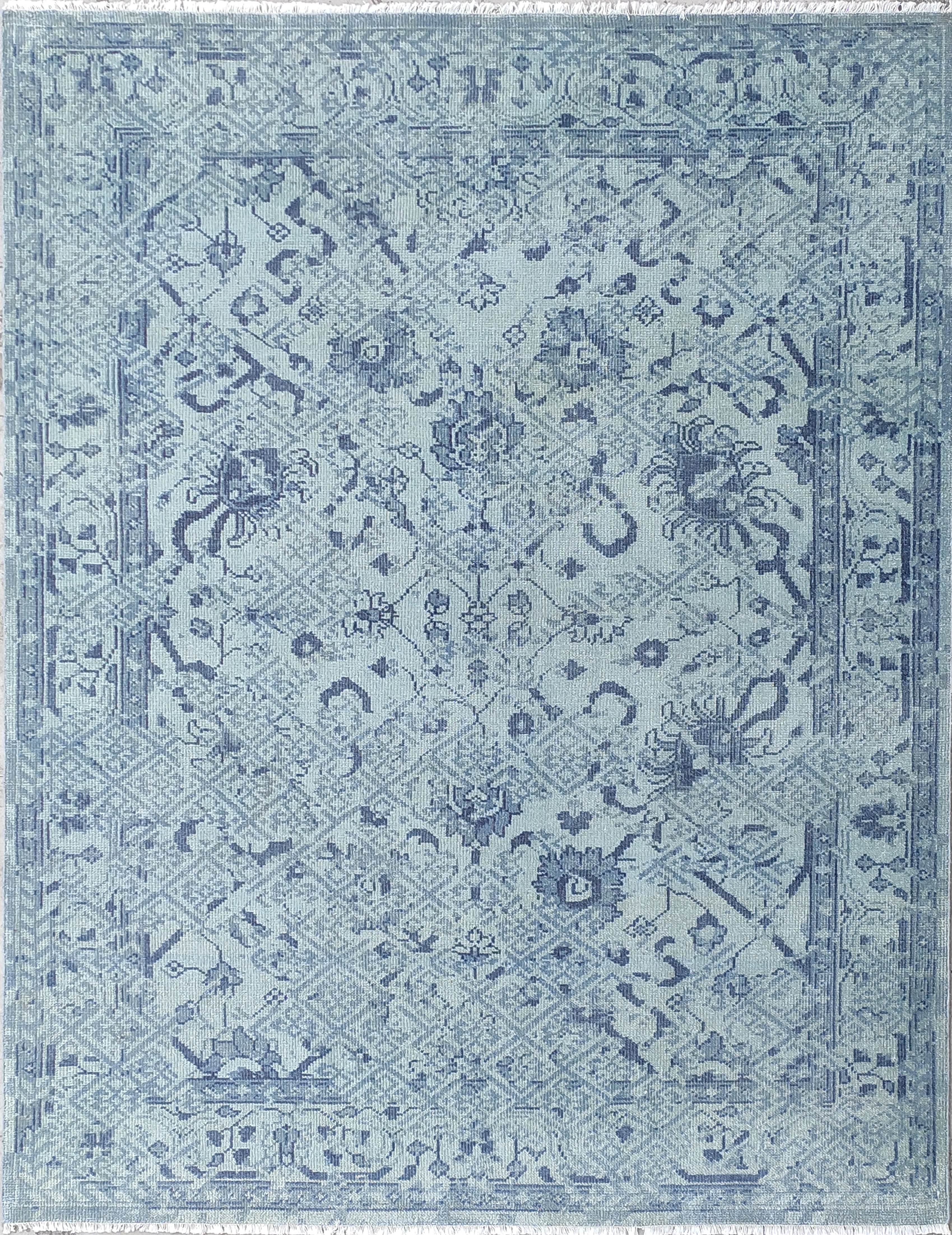 Bollen Hand Knotted Wool Rug Blue