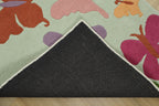 Butterflies Kids Collection Hand Tufted Wool Rug Light Green