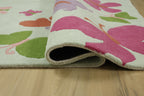 Butterflies Kids Collection Hand Tufted Wool Rug Light Green
