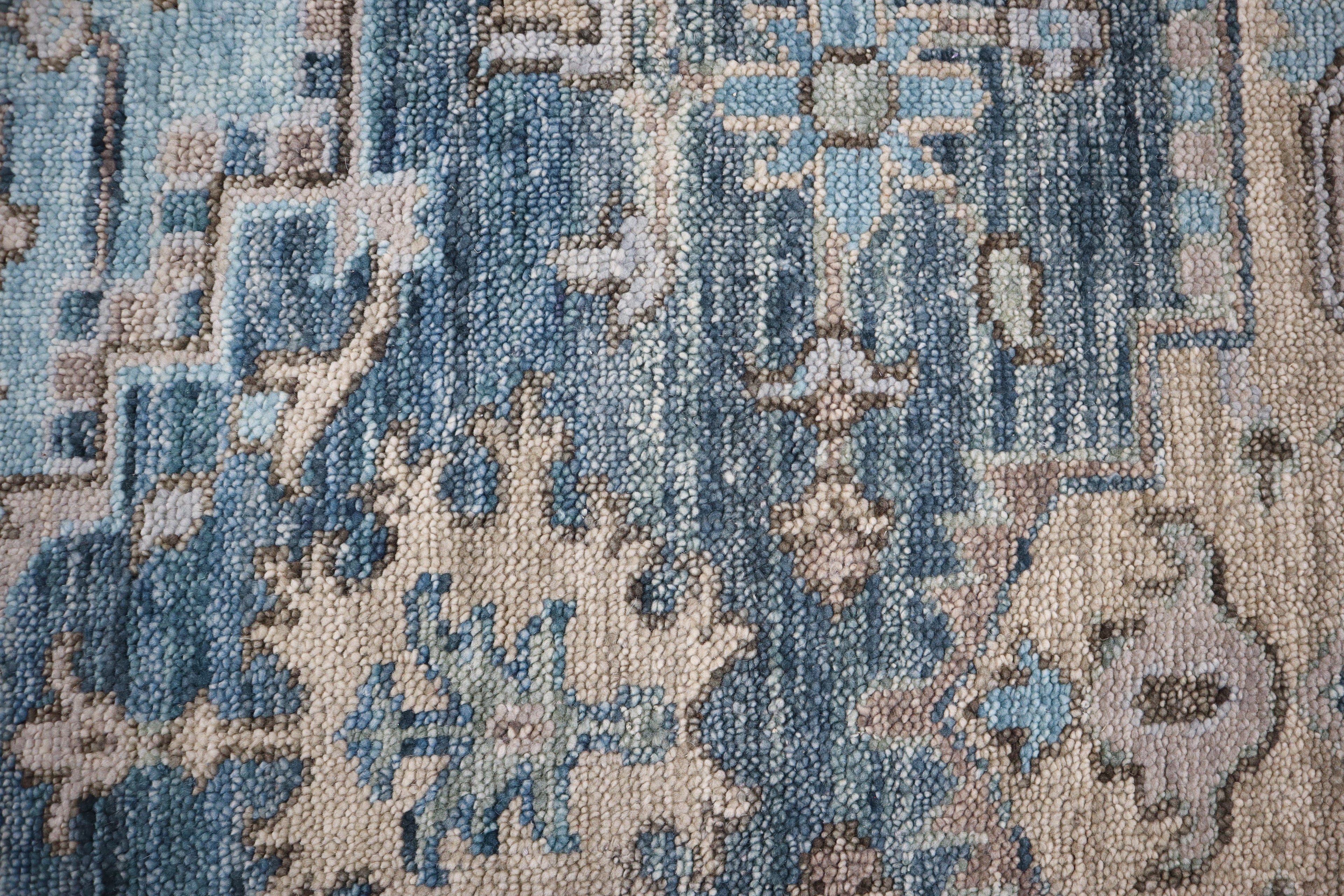 Cala Hand Knotted Wool Area Rug Blue