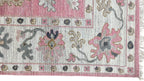 Charcoal Pink Hand Knotted Wool Rug