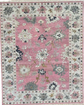 Charcoal Pink Hand Knotted Wool Rug