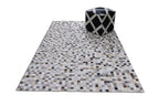 Checkered Leather Hide Rug Multicolor 1 Inch