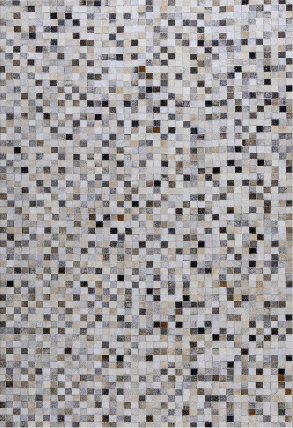Checkered Leather Hide Rug Multicolor 1 Inch