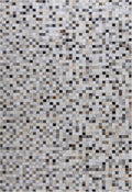 Checkered Leather Hide Rug Multicolor 1 Inch
