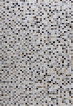 Checkered Leather Hide Rug Multicolor 1 Inch