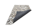 Chevron Leather Hide Rug Coffee Brown