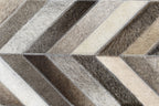 Chevron Leather Hide Rug Coffee Brown