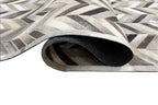 Chevron Leather Hide Rug Coffee Brown