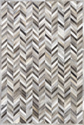 Chevron Leather Hide Rug Coffee Brown