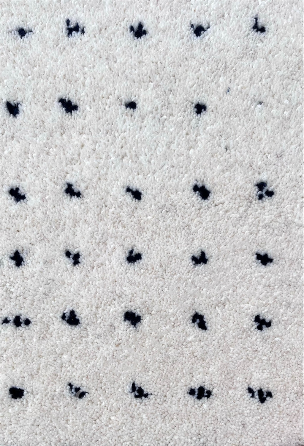 Clean White Graduated Polka Dot Hand Tufted Wool Rug