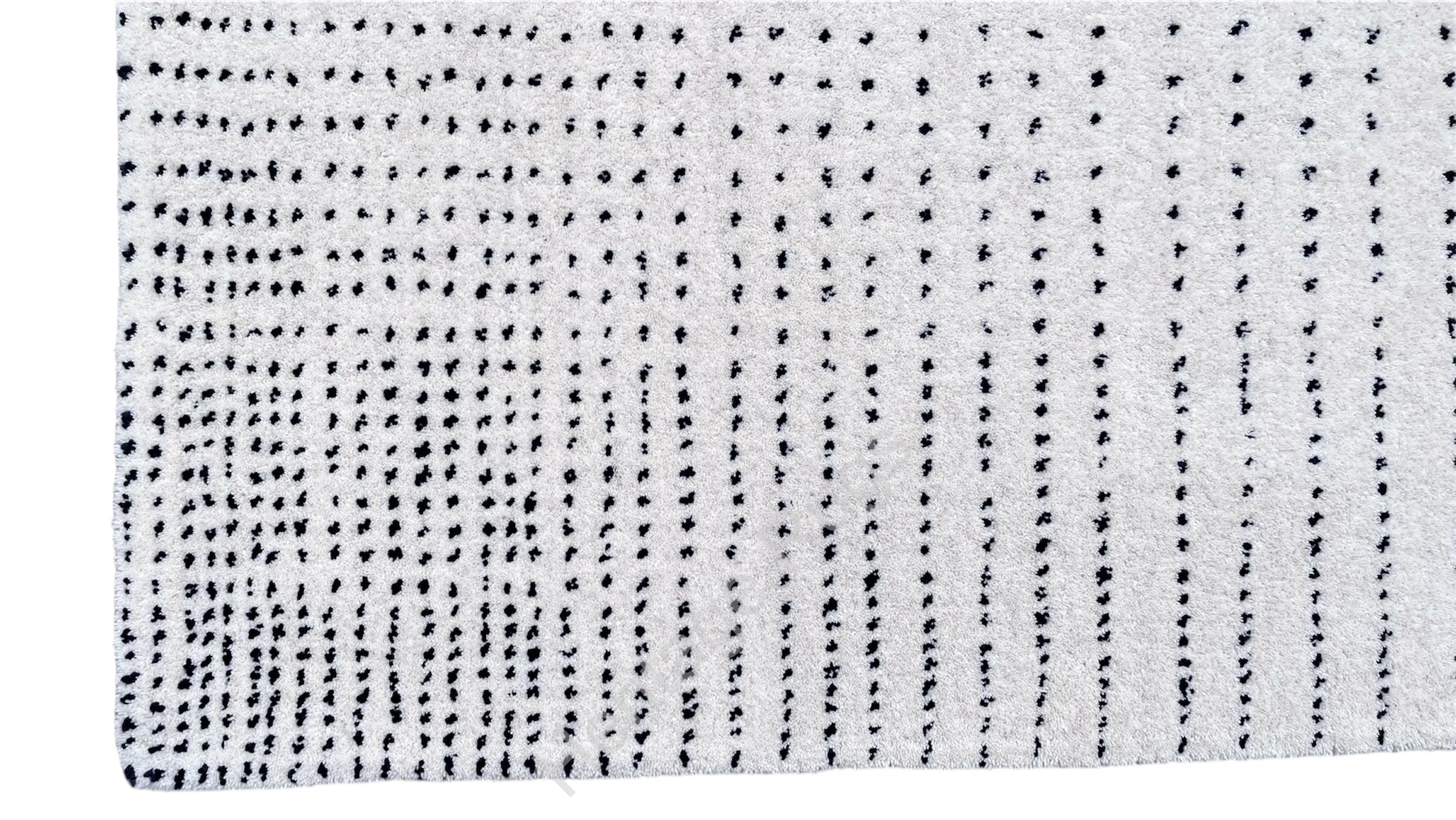 Clean White Graduated Polka Dot Hand Tufted Wool Rug