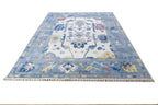 Craftsman Oushak Hand Knotted Wool Rug Blue