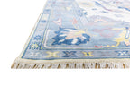 Craftsman Oushak Hand Knotted Wool Rug Blue