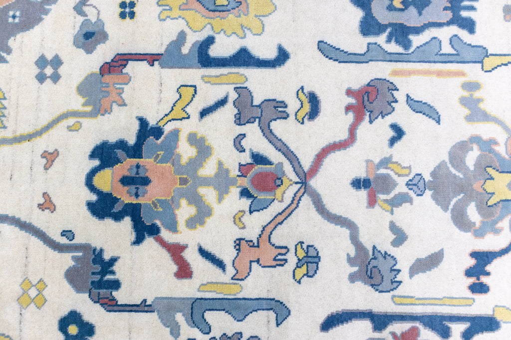 Craftsman Oushak Hand Knotted Wool Rug Blue