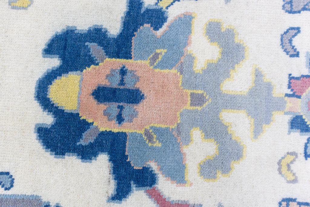 Craftsman Oushak Hand Knotted Wool Rug Blue