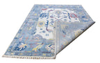 Craftsman Oushak Hand Knotted Wool Rug Blue