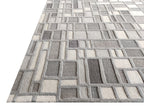Cross Hatch Hand Tufted Wool Rug Light Grey
