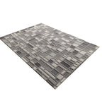 Cross Hatch Hand Tufted Wool Rug Light Grey