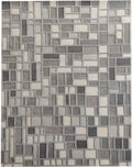 Cross Hatch Hand Tufted Wool Rug Light Grey