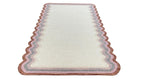 DT Scalloped Border Hand Tufted Loop Wool Rug Rust