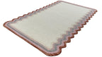 DT Scalloped Border Hand Tufted Loop Wool Rug Rust