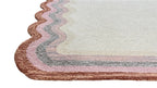 DT Scalloped Border Hand Tufted Loop Wool Rug Rust