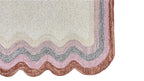 DT Scalloped Border Hand Tufted Loop Wool Rug Rust