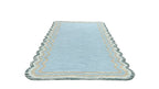 DT Scalloped Border Hand Tufted Loop Wool Rug Sea Green