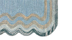 DT Scalloped Border Hand Tufted Loop Wool Rug Sea Green