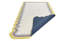 DT Scalloped Border Hand Tufted Loop Wool Rug Sun Yellow
