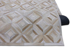 Diamond Patchwork Hide Rug Beige