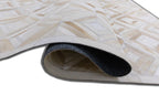 Diamond Patchwork Hide Rug Beige