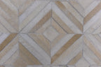 Diamond Patchwork Hide Rug Beige