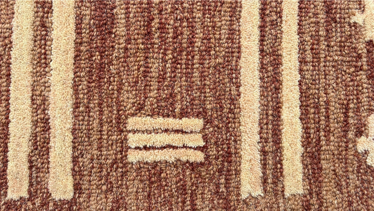 Brown Tribal Southwest Rug | Geometric Striped Wool Rug