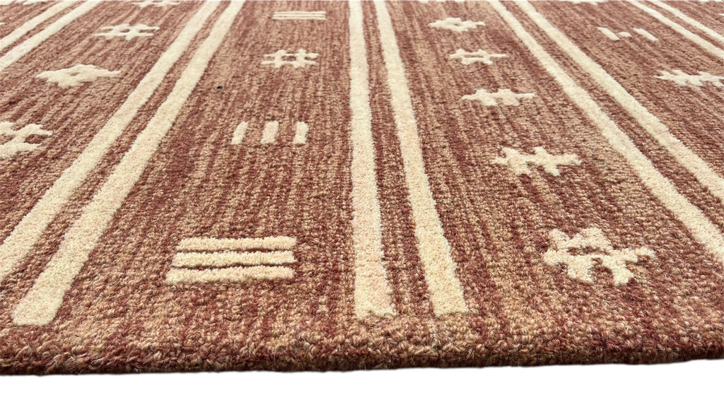 Brown Tribal Southwest Rug | Geometric Striped Wool Rug
