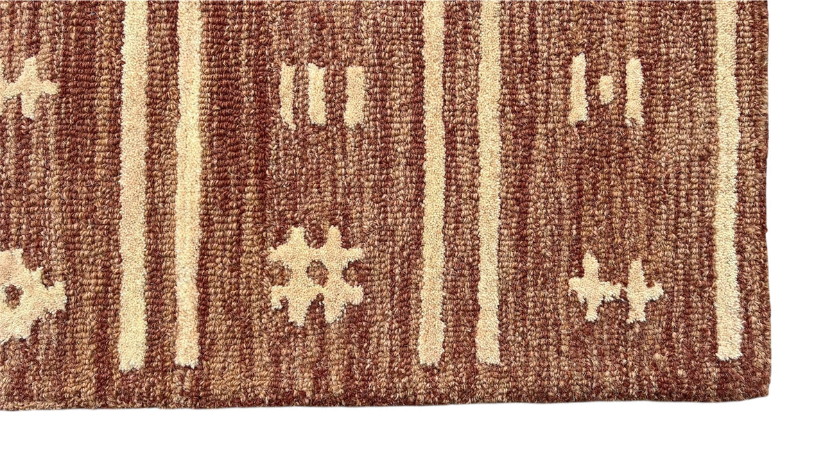 Brown Tribal Southwest Rug | Geometric Striped Wool Rug