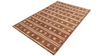Brown Tribal Southwest Rug | Geometric Striped Wool Rug